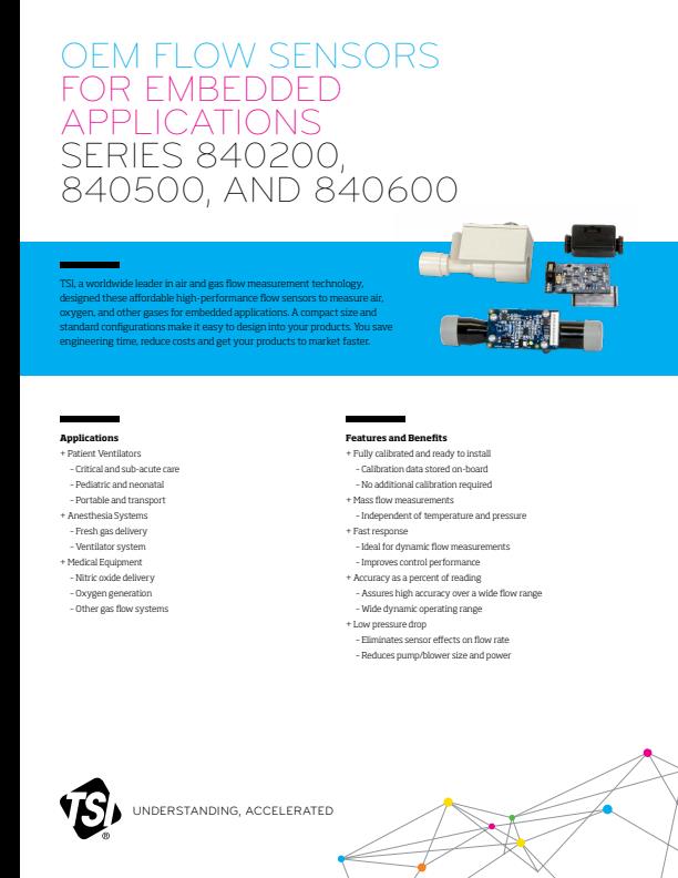 TSI - Model Series 840200, 840500 and 840600 - OEM Mass Flow Sensor ...