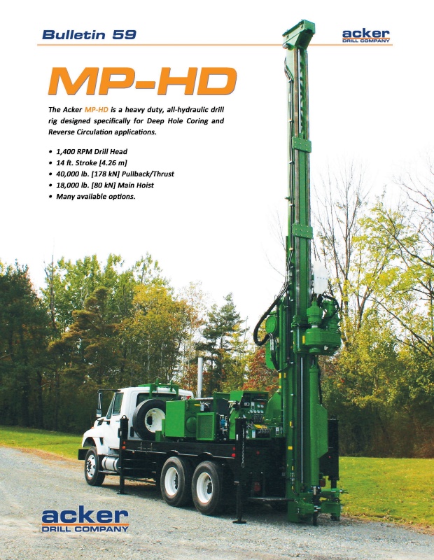 Acker - Model MP-HD - Heavy-Duty All-Hydraulic Drill Rig - Brochure