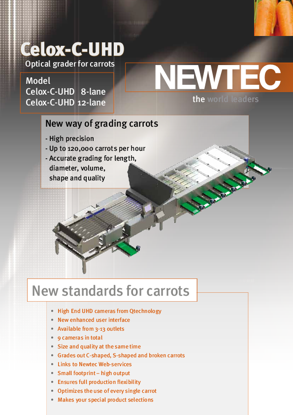 MSL - Model CELOX C-UHD - Carrots Grading Machine Brochure