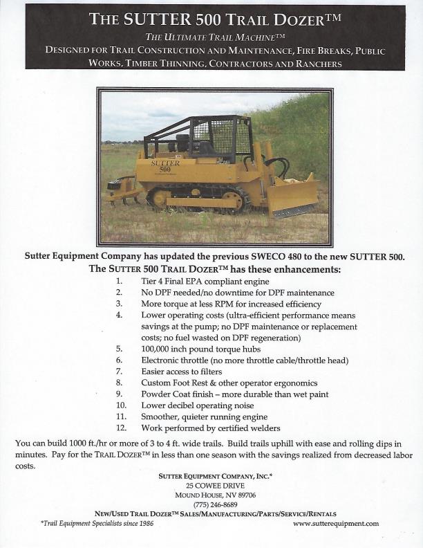 Sutter - Model 500 - Trail Dozer - Brochure
