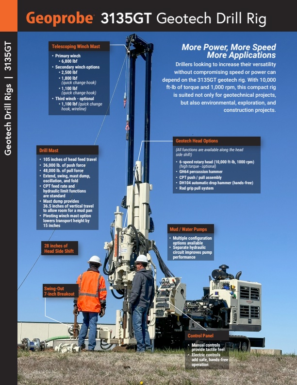 Geoprobe - Model 3135GT - Geotechnical Drill Rig - Brochure