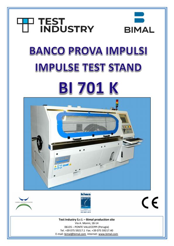 Bimal - Model BI701K - Impulse Test Stand - Brochure