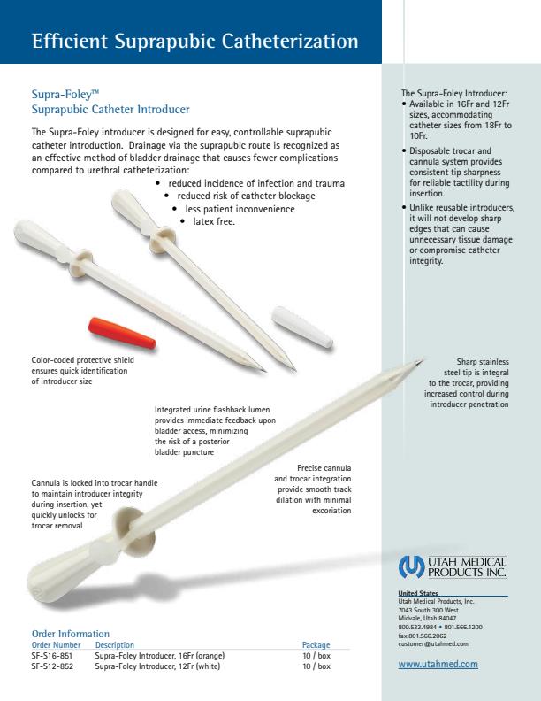 Supra-Foley - Suprapubic Catheter Introducers - Brochure