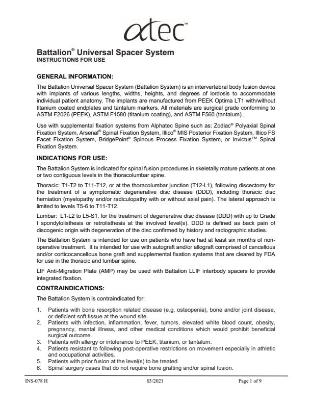 ATEC Squadron - Lateral Retractor - Brochure