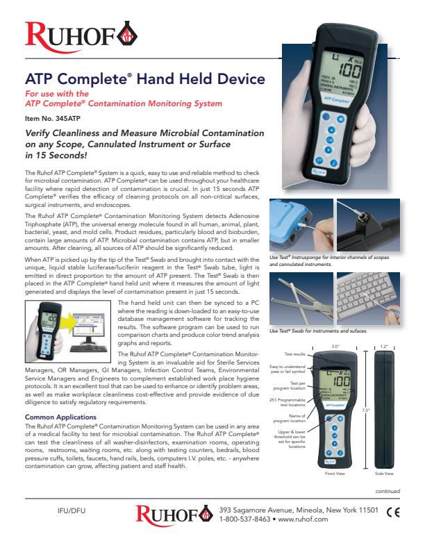 Ruhof - ATP Complete Handheld Testing System - Brochure