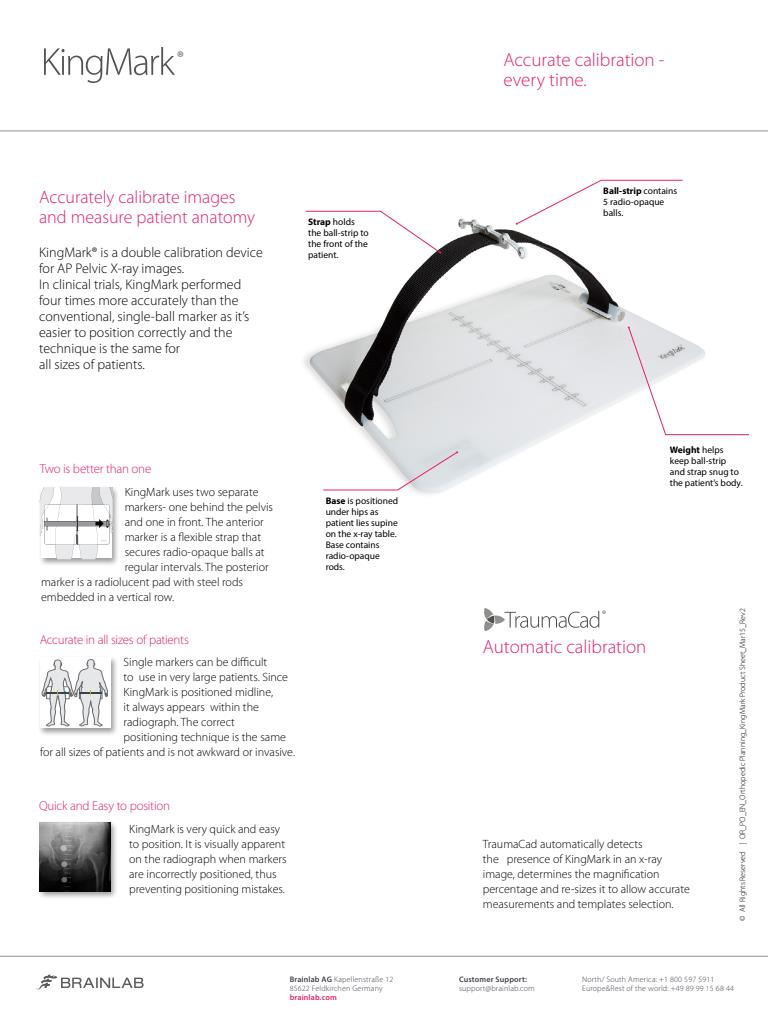 KingMark - Adjustable Orthopedic Calibration Device - Datasheet