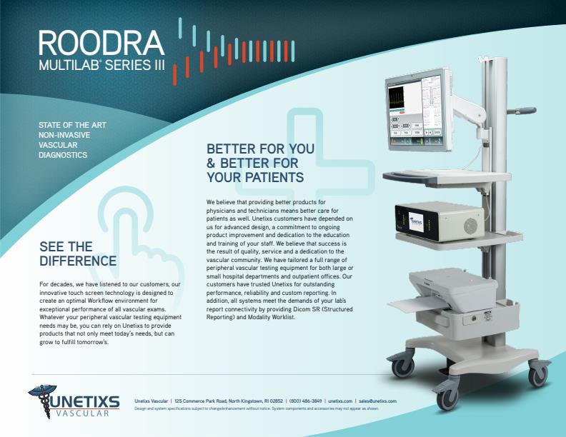 MultiLab ROODRA State of the Art Physiologic Vascular Diagnostics Brochure
