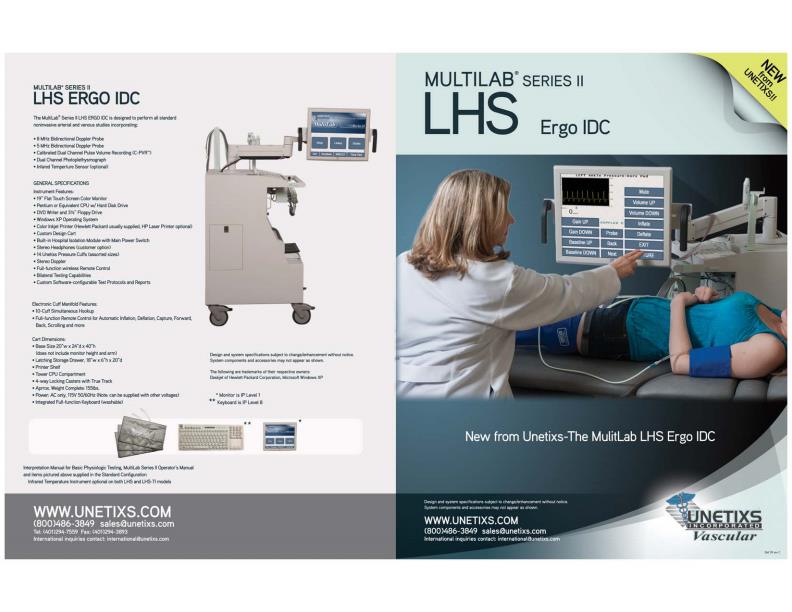 MultiLab II ERGO-IDC Peripheral Vascular Diagnostic System Brochure