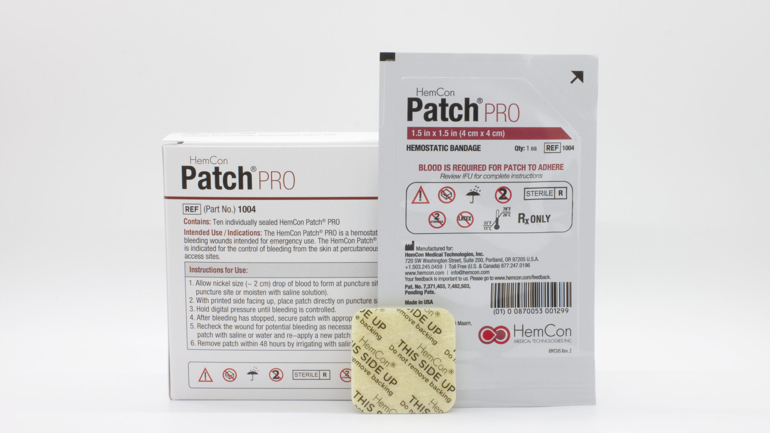 HemCon Patch PRO 1004/1005 Procedural Care Hemostatic