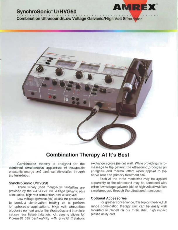 SynchroSonic - Model UHVG-50 - Combination Ultrasound/Low Voltage ...