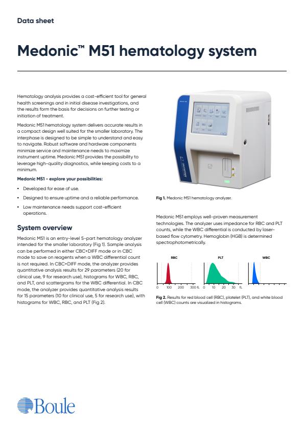 Medonic - Model M51 - Hematology Analyzer Brochure