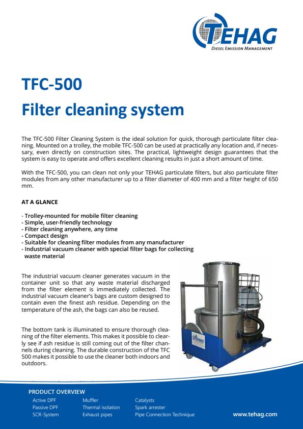 TEHAG - Model TFC-500 - Filter Cleaning System - Brochure
