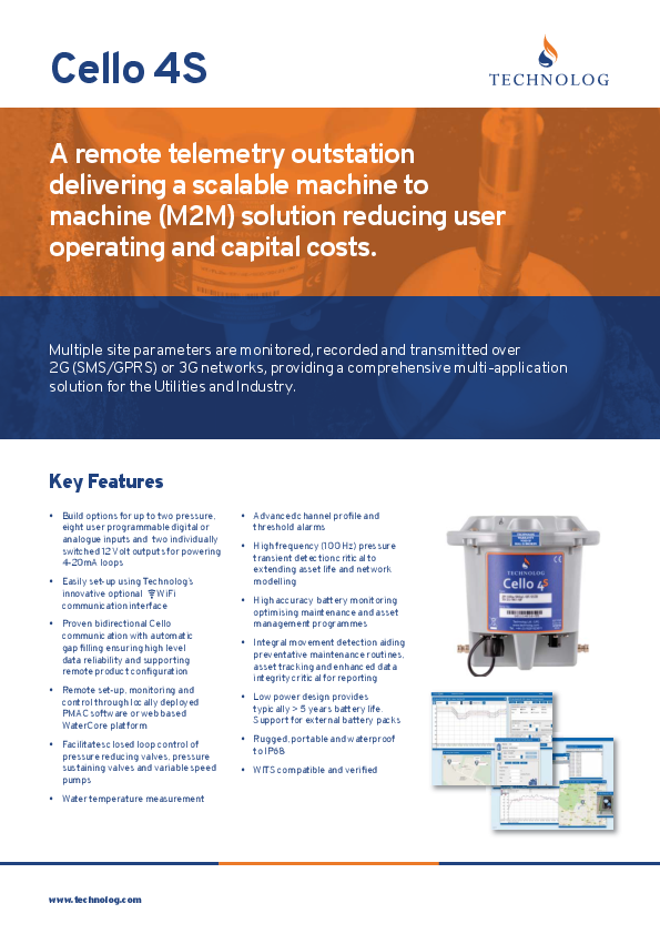 Technolog - Model CSO - Wastewater Monitoring Sensor - Brochure