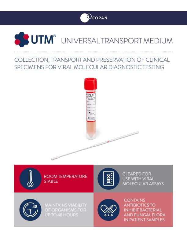 Model UTM - Universal Viral Transport Medium for Collection - Brochure