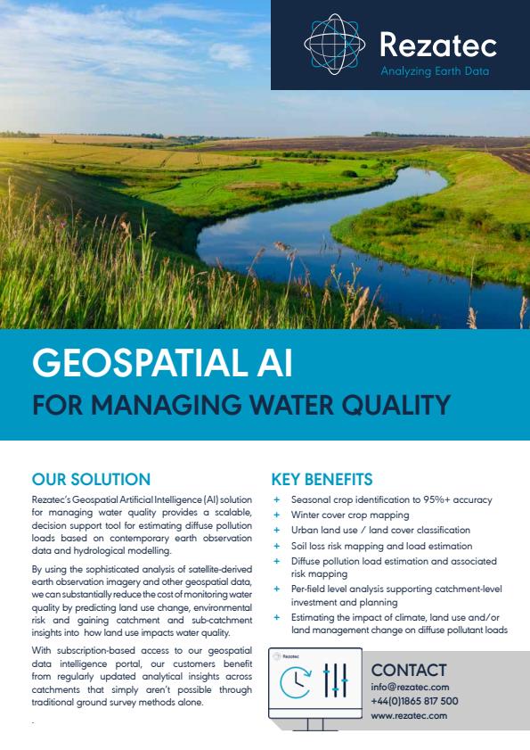Rezatec - Geospatial AI for Water Quality Monitoring - Datasheet