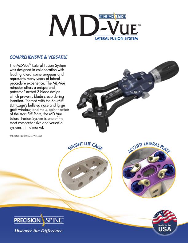 Precision Spine - Model MD-Vue - Lateral Access System - Brochure