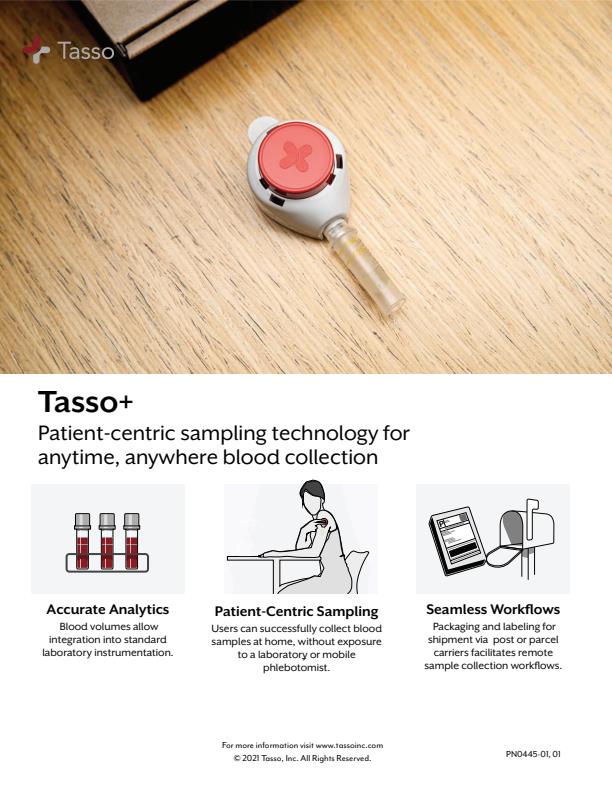 Tasso+ - Device for Collects Whole Liquid Blood Samples Brochure