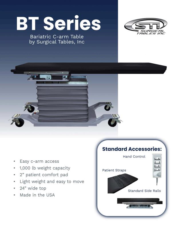 STI - Model BT Series - Bariatric C-Arm Tables - Brochure