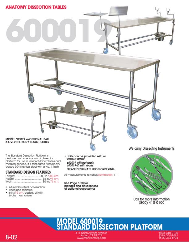 Anatomy Dissection Tables - Catalog