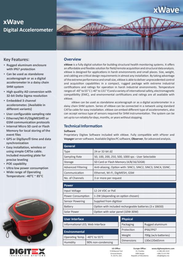 xWave Digital Accelerometer Unit - Brochure