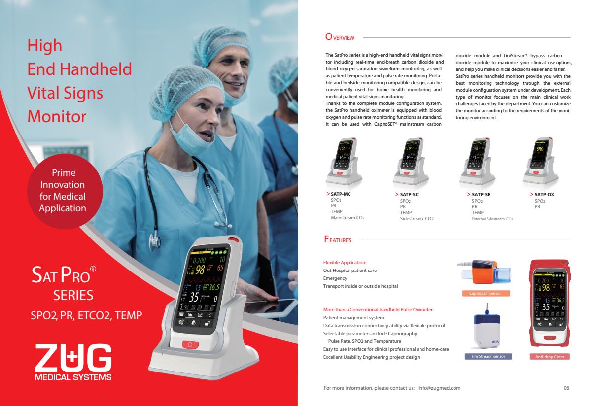ZUG - Model SatPro Series - High-end Handheld Vital Signs Monitor ...
