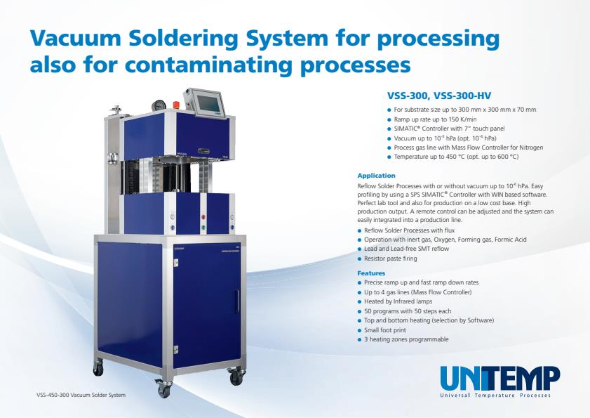 UniTemp - Model VSS-300 - Vacuum Soldering System - Datasheet