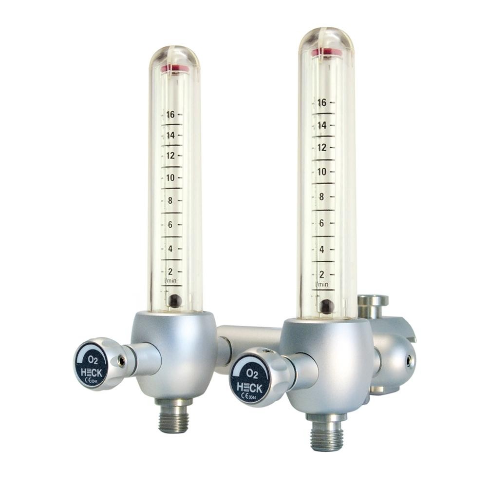 Timeter O2 Flow Meter 16lpm Heck 1010016 Flowmeter Oxygen Double with Rail Clamp