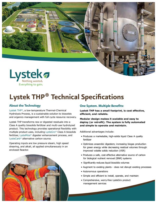 Lystek - Model THP - Solutions for Wastewater Biosolids and Similar ...