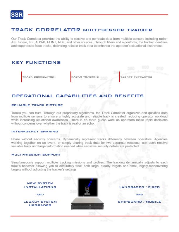 SSR - Model GTC - Multi-Sensor Tracker Datasheet