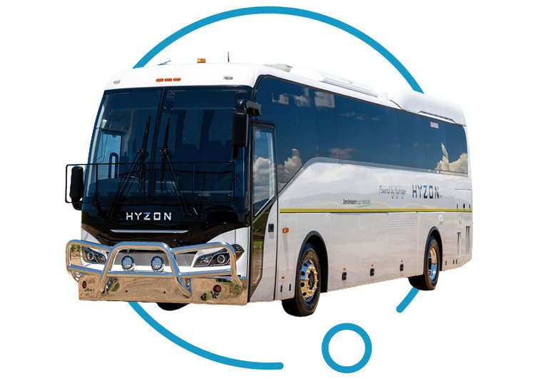 248 Front Hyzon High-Floor Coach Hydrogen-Powered Fuel Cell Electric Vehicle