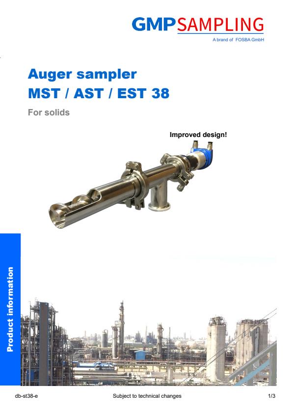 GMP - Model ST38 - Auger Sampler Datasheet