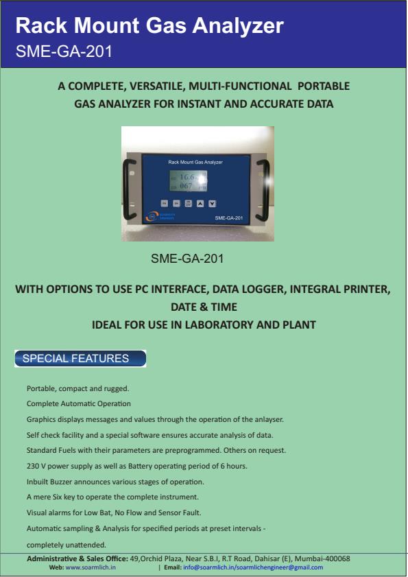 Rack Mount Gas Analyzer SME-GA-201 - Brochure