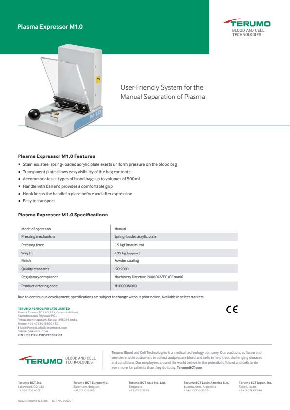 Terumo Penpol Composcale & Intelligent Expressor Brochure