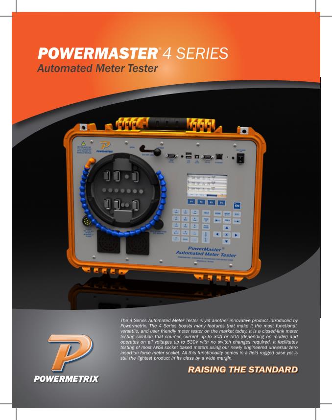 PowerMaster - Model 4 Series - Automated ANSI Meter Tester - Brochure