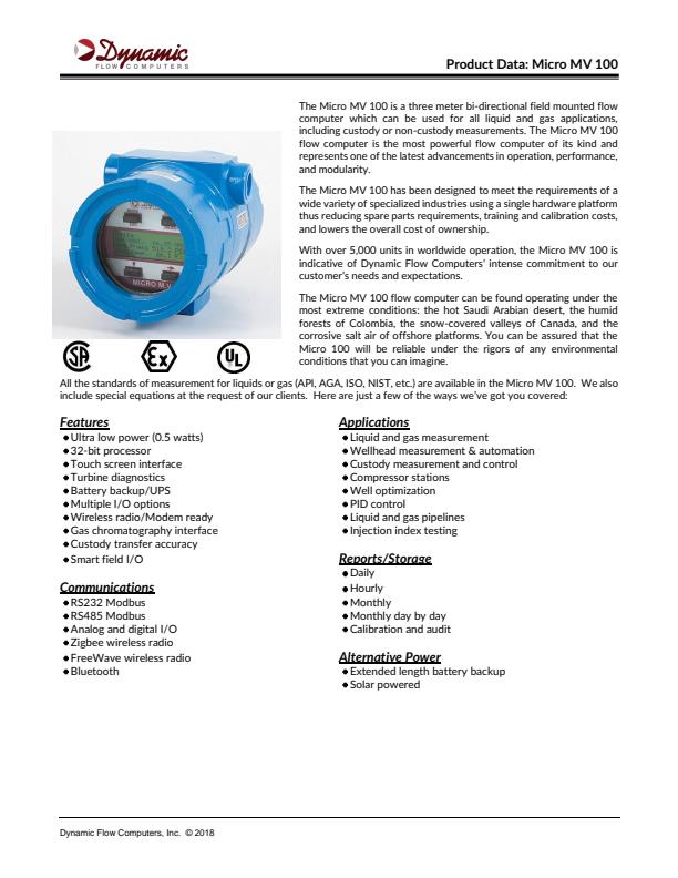 Micro MV 100 - Brochure