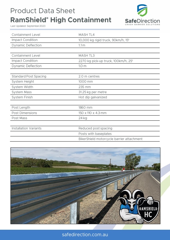 Safe-Direction Ramshield - Model TL4 - High Containment Thrie-Beam Road ...