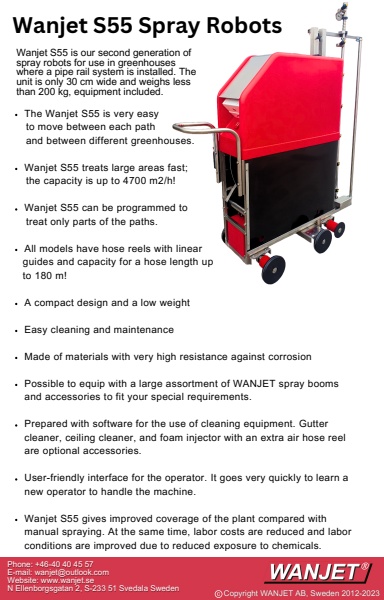 Wanjet - Model WANJET S55 - Spray Robots - Brochure
