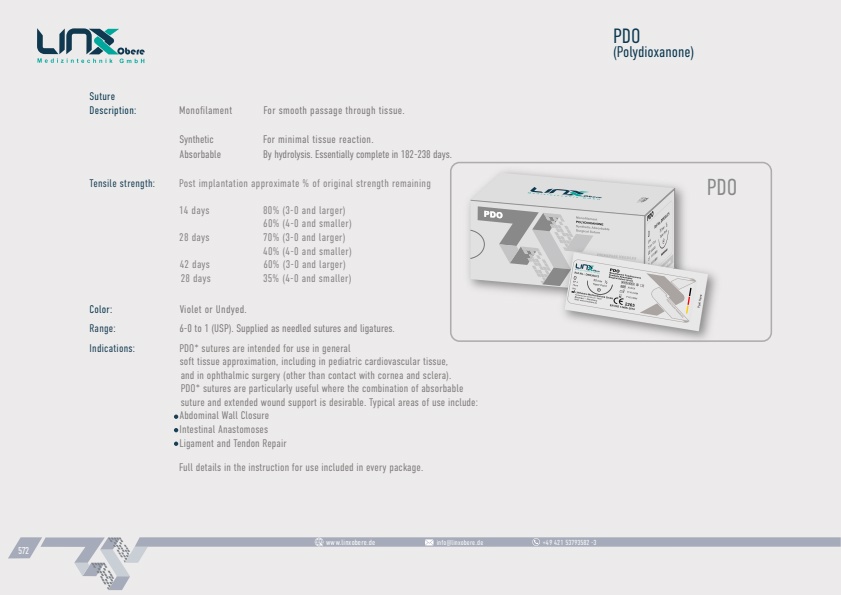LINXobere - Model LINX PDO - Absorbable Suture - Brochure