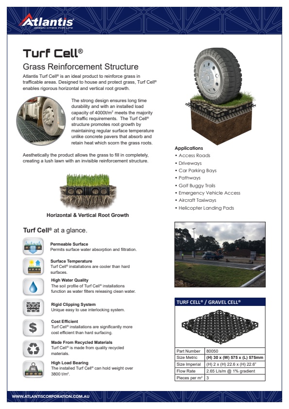Atlantis - Turf Cell - Grass Reinforcement Structure - Brochure