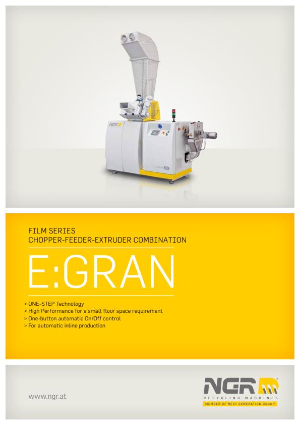 NGR - Model E:GRAN - Chopper-Feeder-Extruder Combination System - Brochure