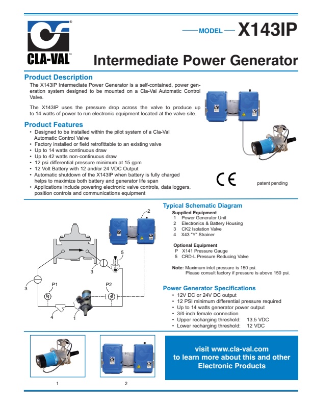 Cla-Val - Model X143IP - Intermediate Power Generator - Engineering ...