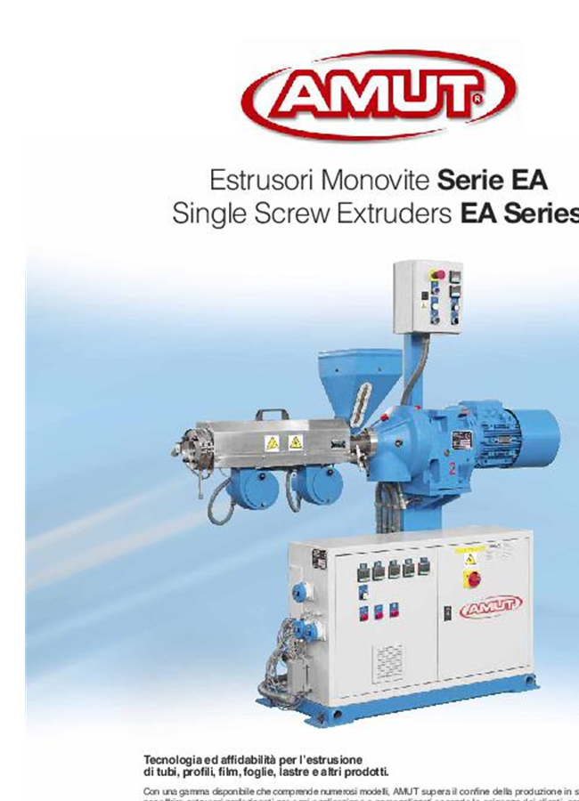 AMUT - Model EA Series - Single Screw Extruder Datasheet