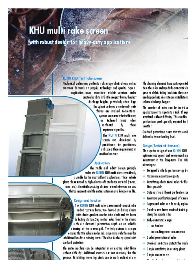 Kuhn - Model KHU - Multi-Rake Screen - Brochure