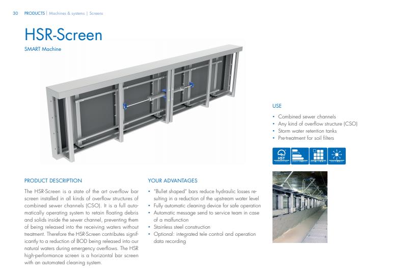 HST - Model HSR - Overflow Bar Screen - Brochure
