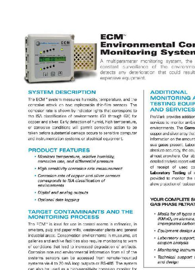 ECM - Environmental Condition Monitoring System - Datasheet