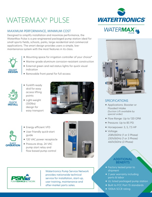 Watertronics - Model Watermax Plus - Packaged Pump Station for ...
