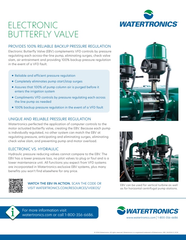 Watertronics - Electronic Butterfly Valve (EBV) - Brochure