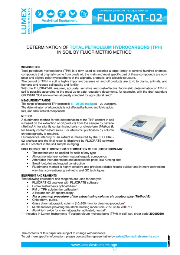 Determination of Total Petroleum Hydrocarbons (TPH) in Soil by ...