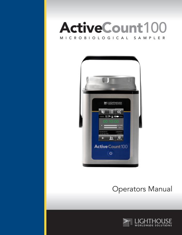 Lighthouse - Model ActiveCount 100 - Microbial Air Sampler - Operating ...