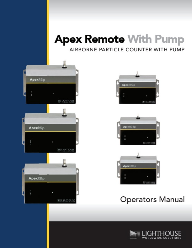 Lighthouse - Model Apex P3, P5 - Airborne Particle Counter - Operating ...